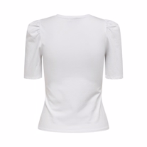 ONLY Pufærme Top Love Life White
